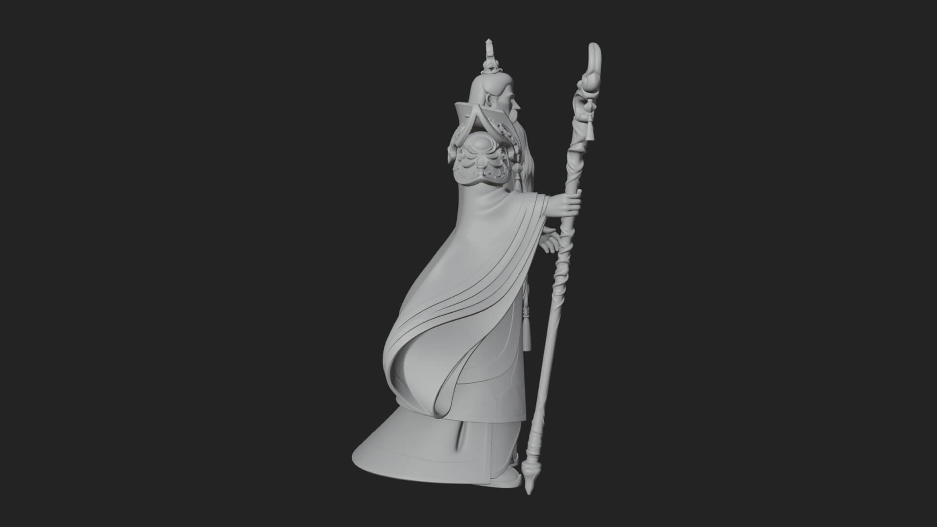 Elven High Mage Statue Design 26 3D Print Model 3D Model