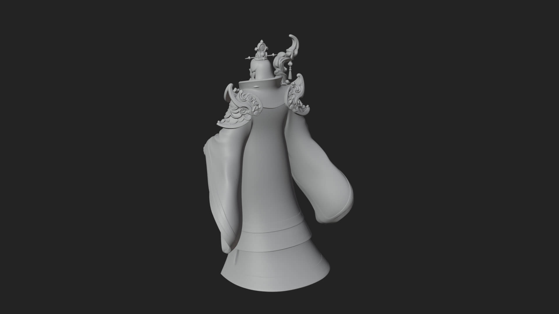 Elven High Mage Statue Design 26 3D Print Model 3D Model