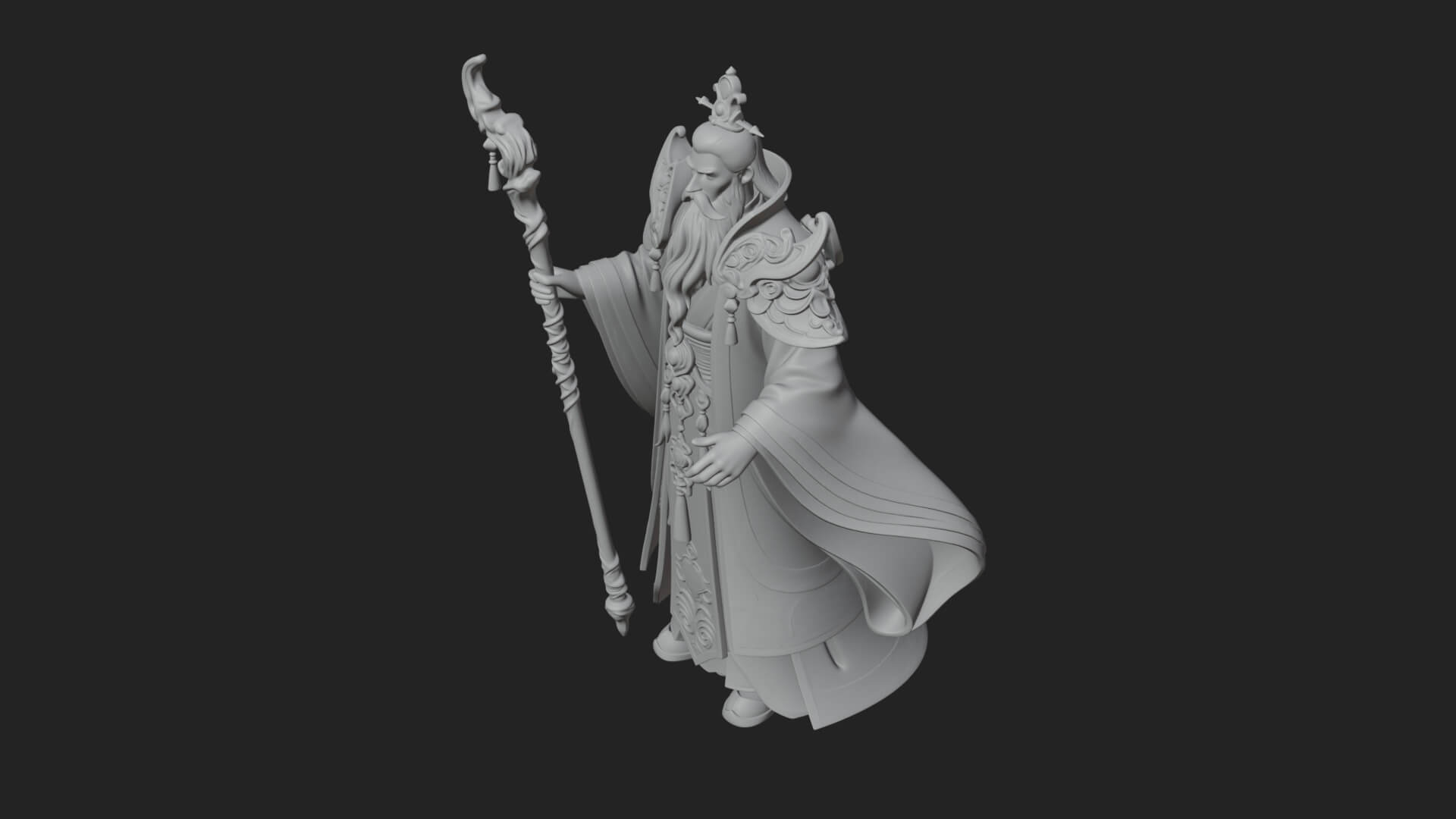 Elven High Mage Statue Design 26 3D Print Model 3D Model
