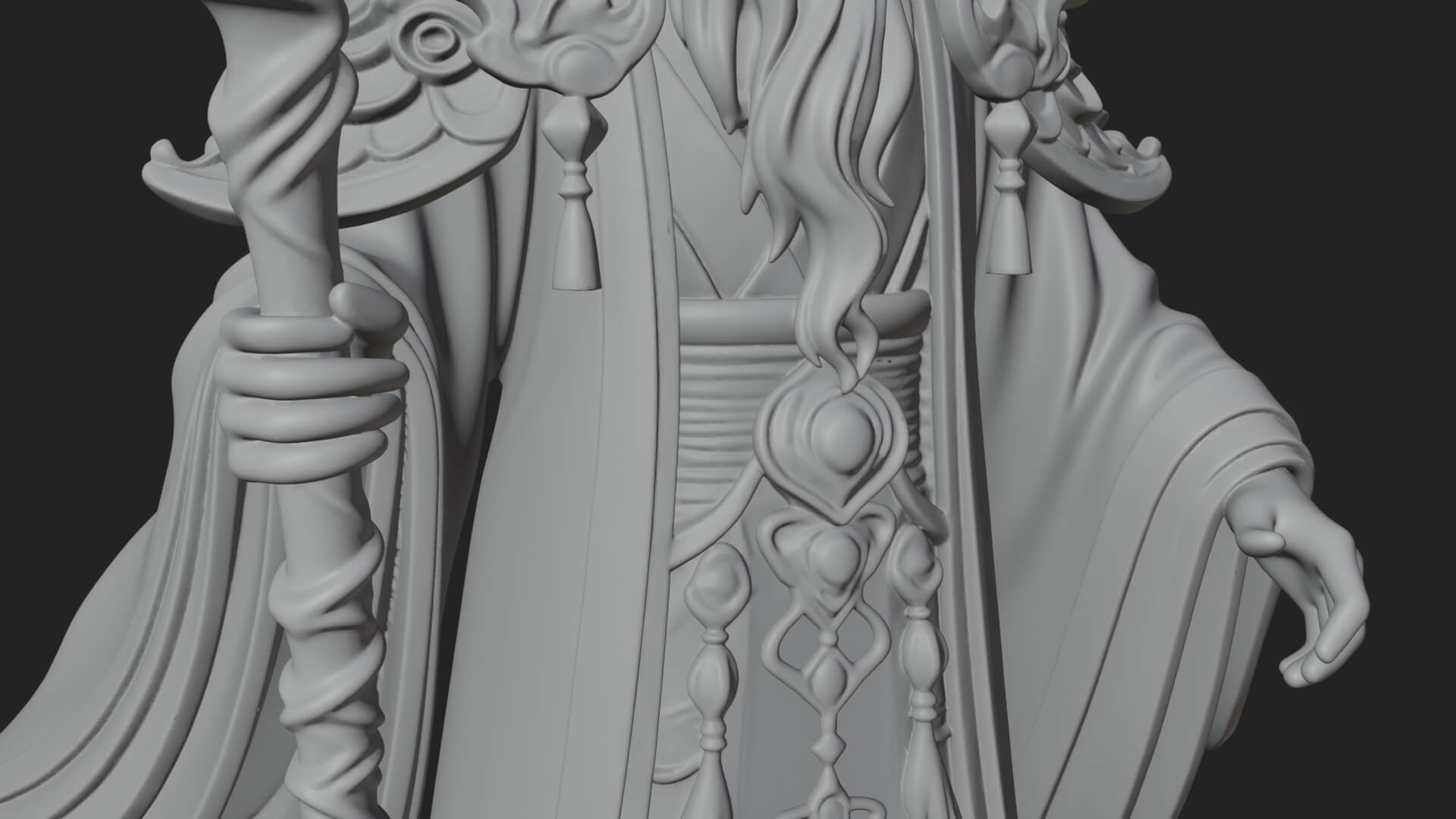 Elven High Mage Statue Design 26 3D Print Model 3D Model