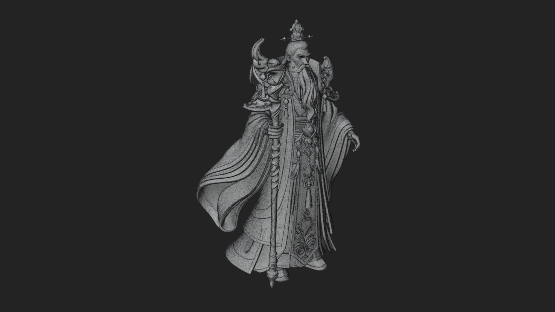 Elven High Mage Statue Design 26 3D Print Model 3D Model
