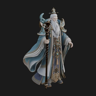 Elven High Mage Statue Design 26 3D Print Model