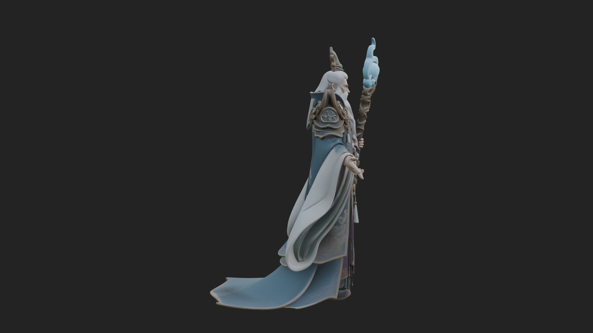 Elven High Mage Statue Design 27 3D Print Model 3D Model