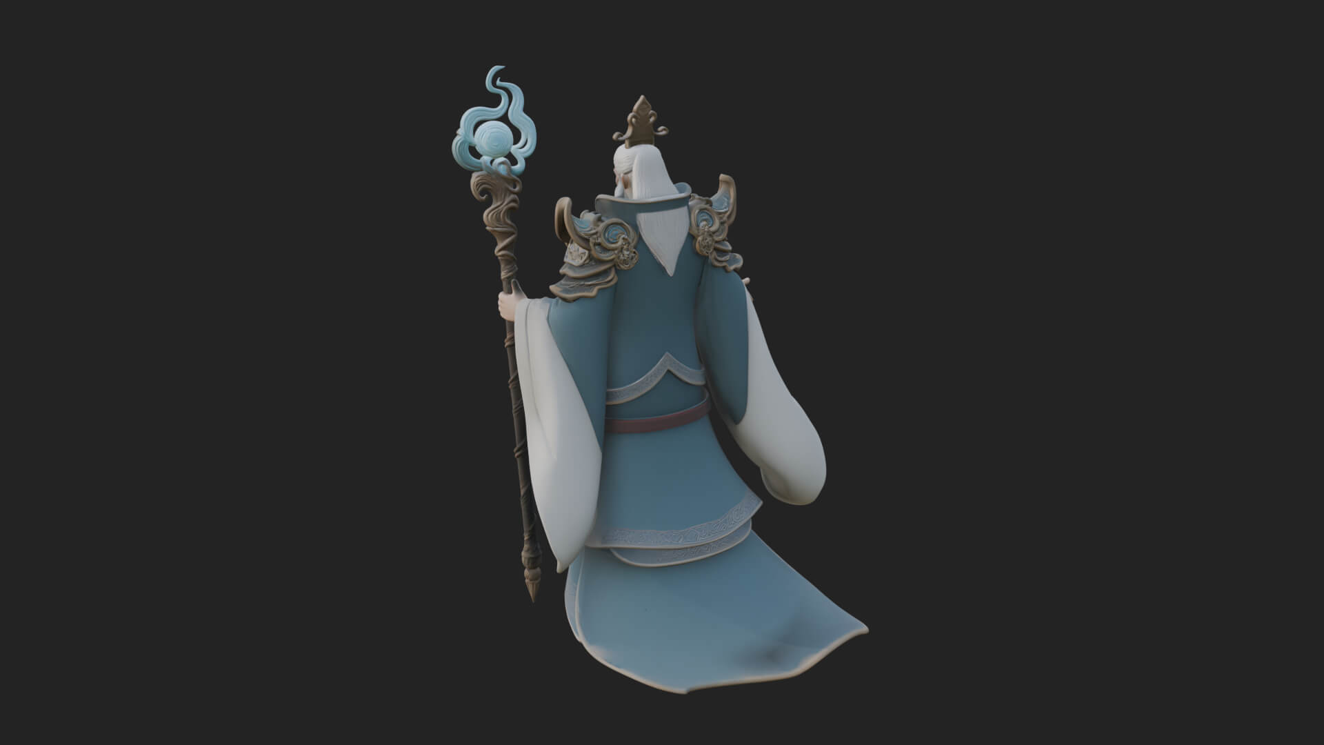 Elven High Mage Statue Design 27 3D Print Model 3D Model