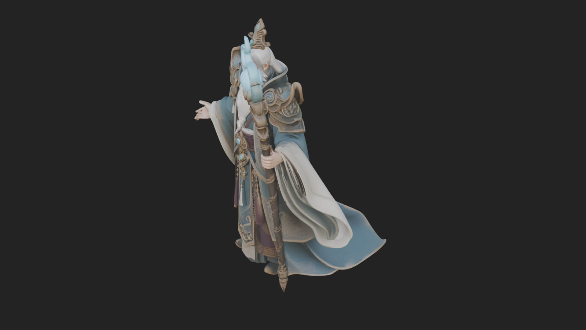 Elven High Mage Statue Design 27 3D Print Model 3D Model