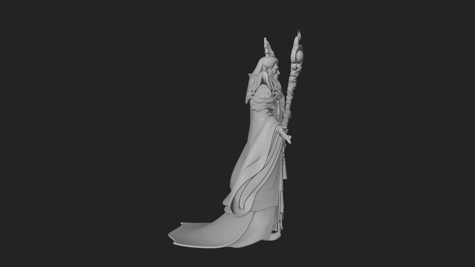 Elven High Mage Statue Design 27 3D Print Model 3D Model