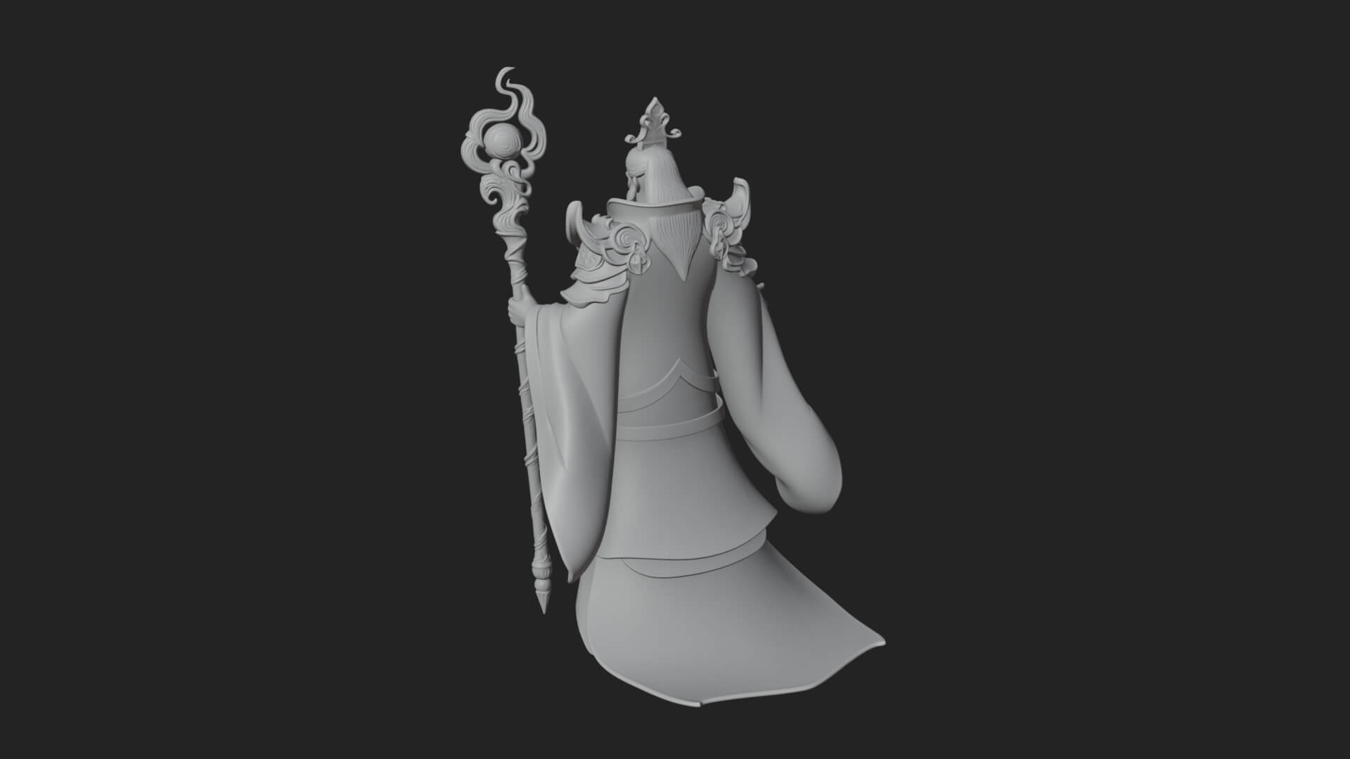 Elven High Mage Statue Design 27 3D Print Model 3D Model