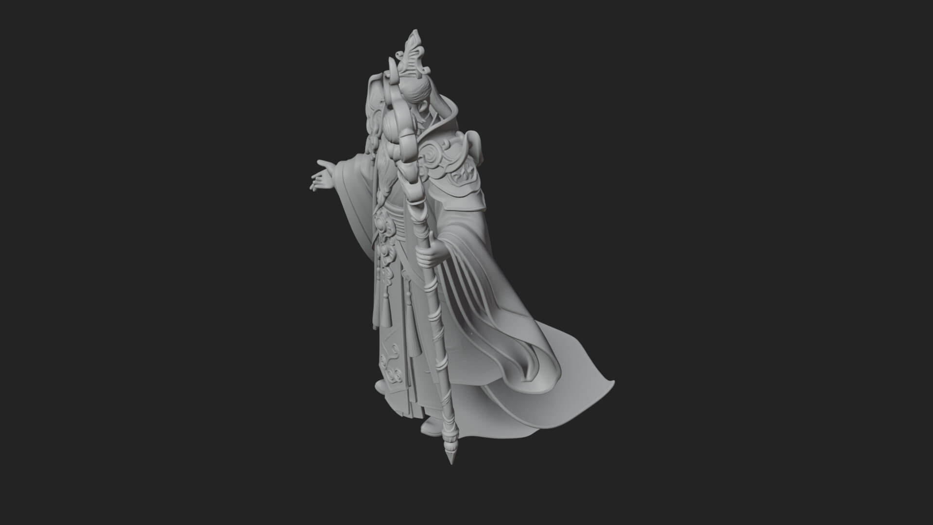 Elven High Mage Statue Design 27 3D Print Model 3D Model