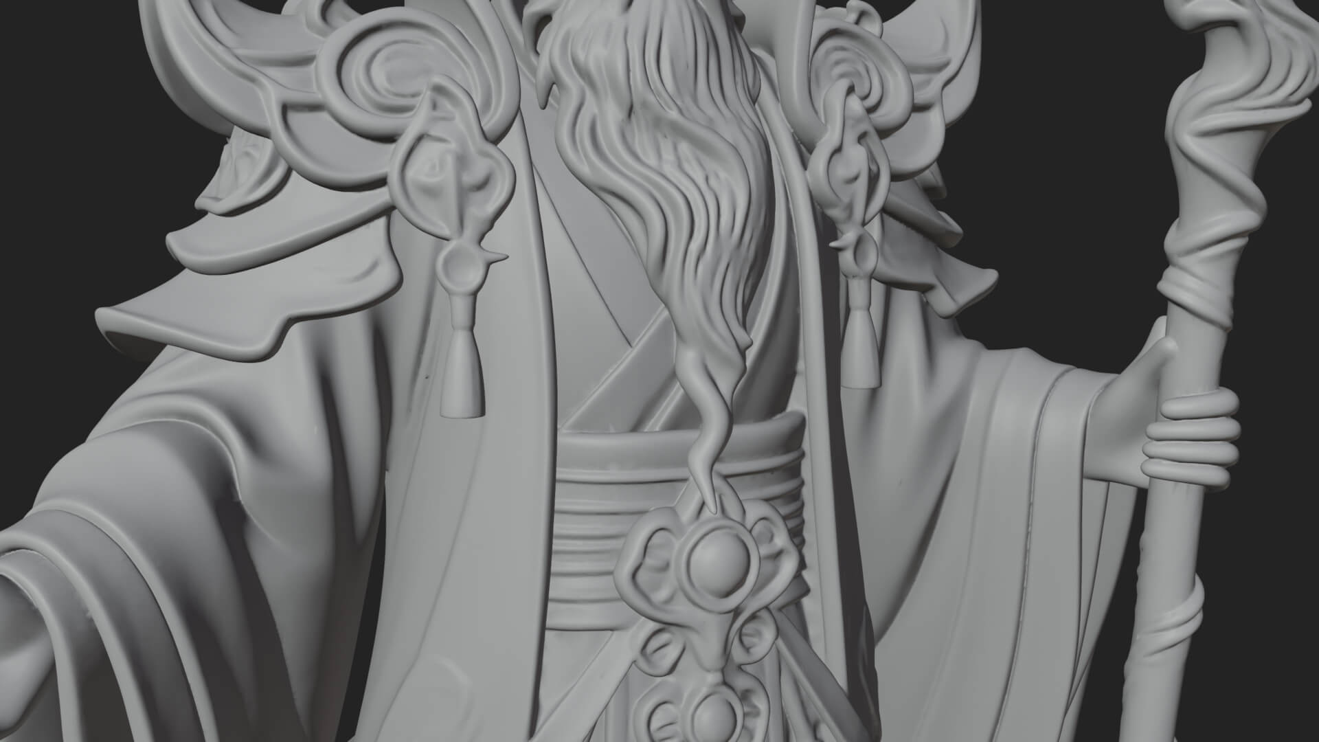 Elven High Mage Statue Design 27 3D Print Model 3D Model