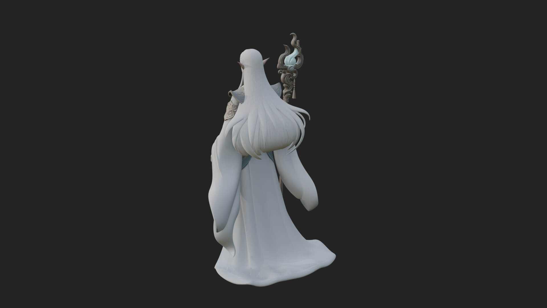 Elven High Mage Statue Design 3 3D Print Model 3D Model