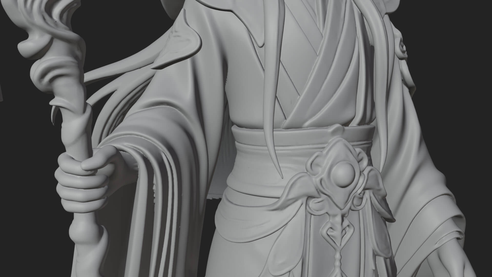 Elven High Mage Statue Design 3 3D Print Model 3D Model