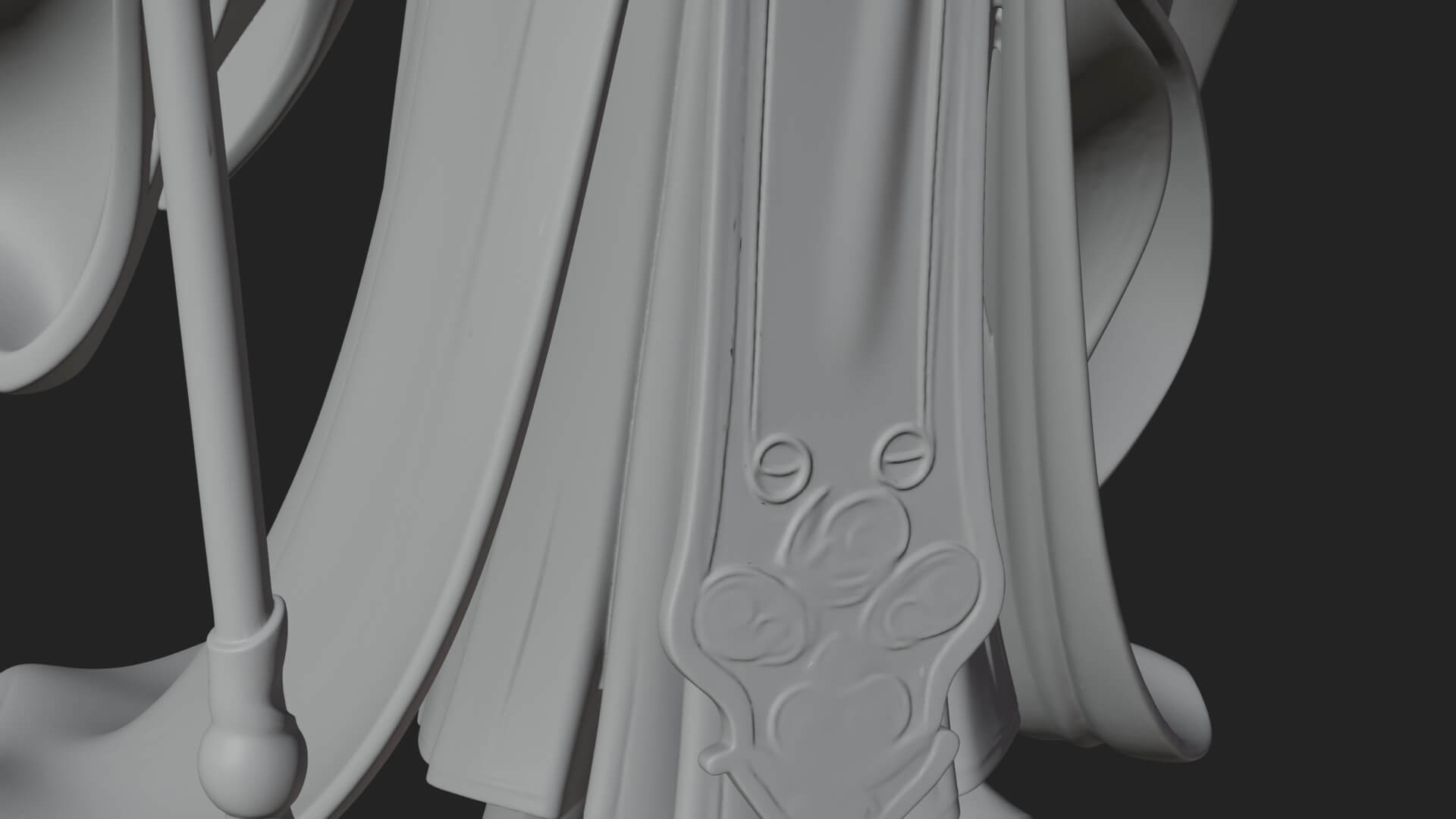 Elven High Mage Statue Design 3 3D Print Model 3D Model