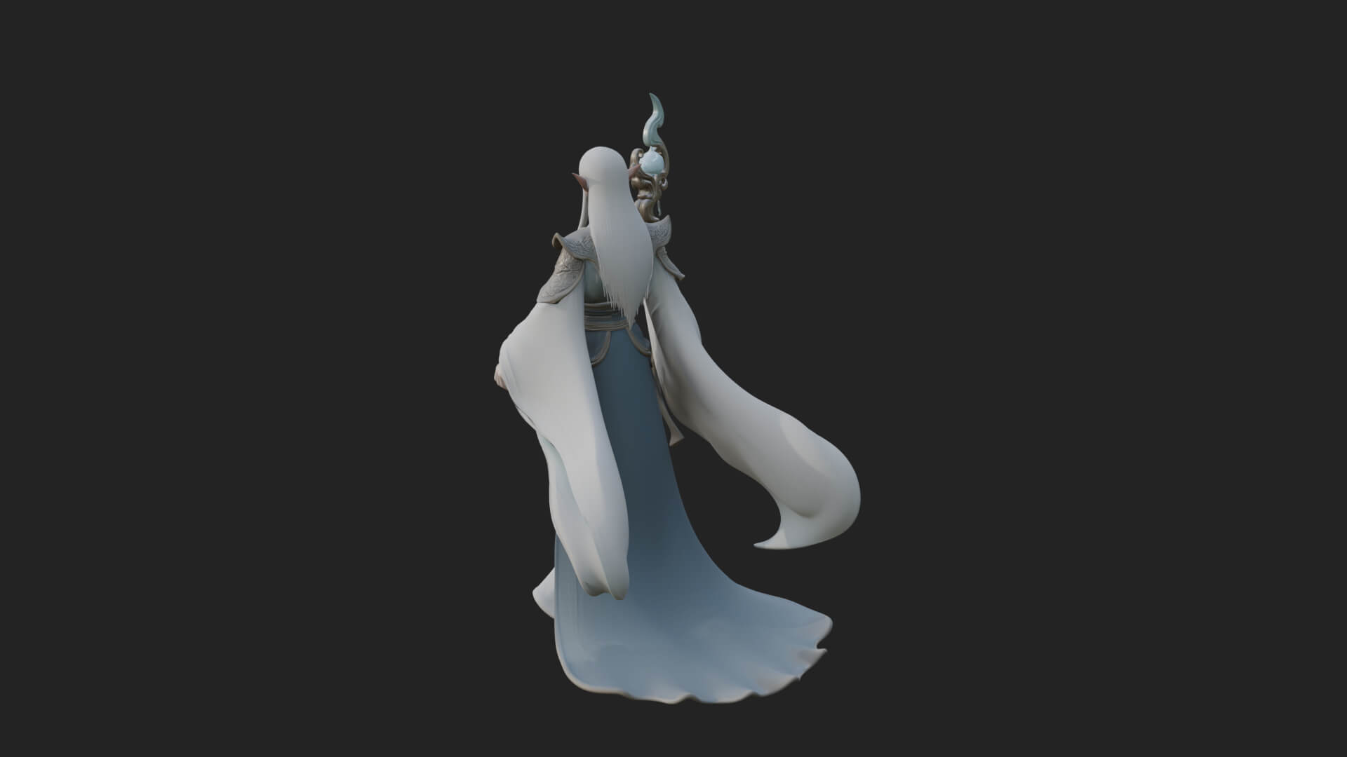 Elven High Mage Statue Design 4 3D Print Model 3D Model