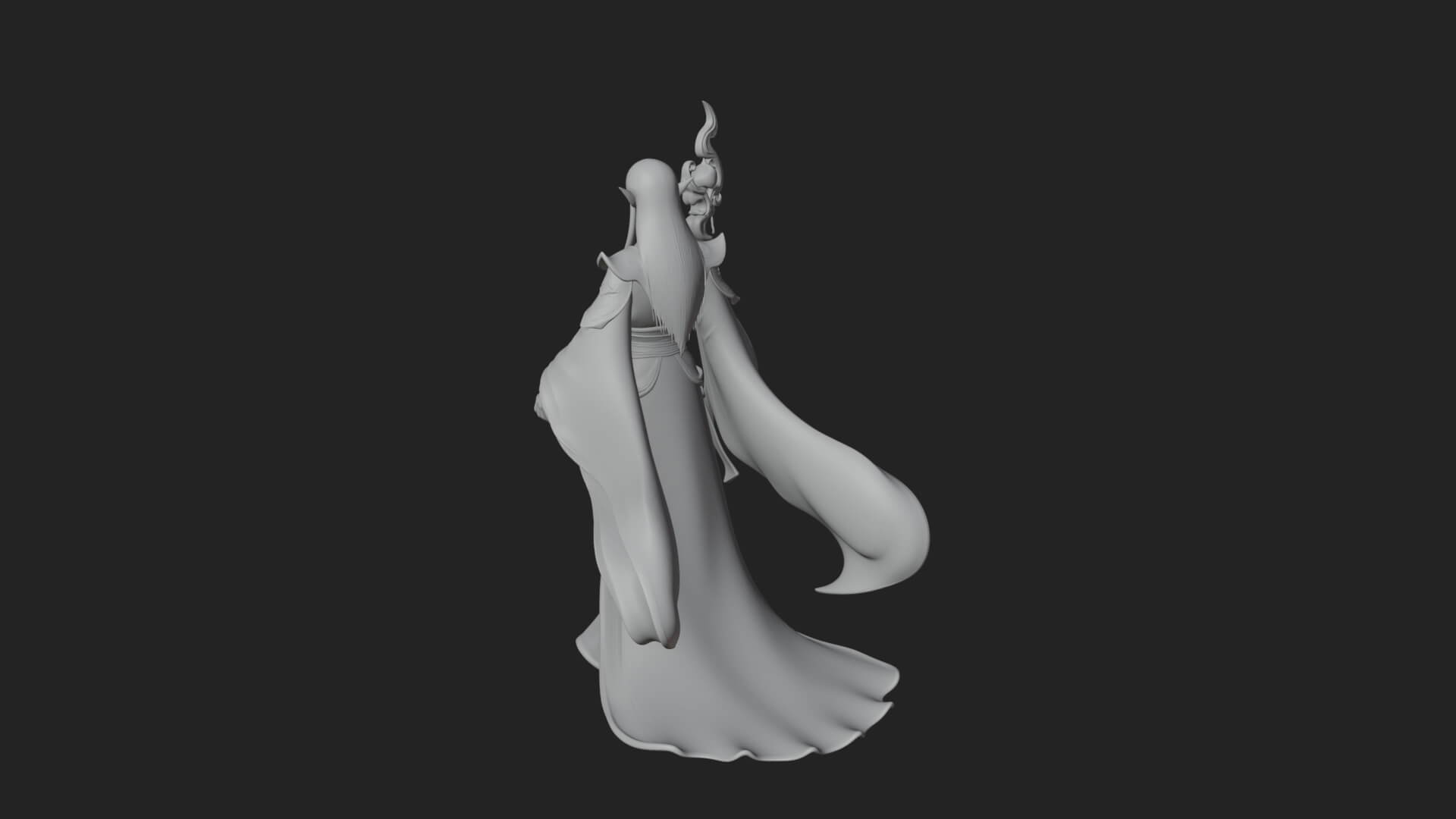 Elven High Mage Statue Design 4 3D Print Model 3D Model
