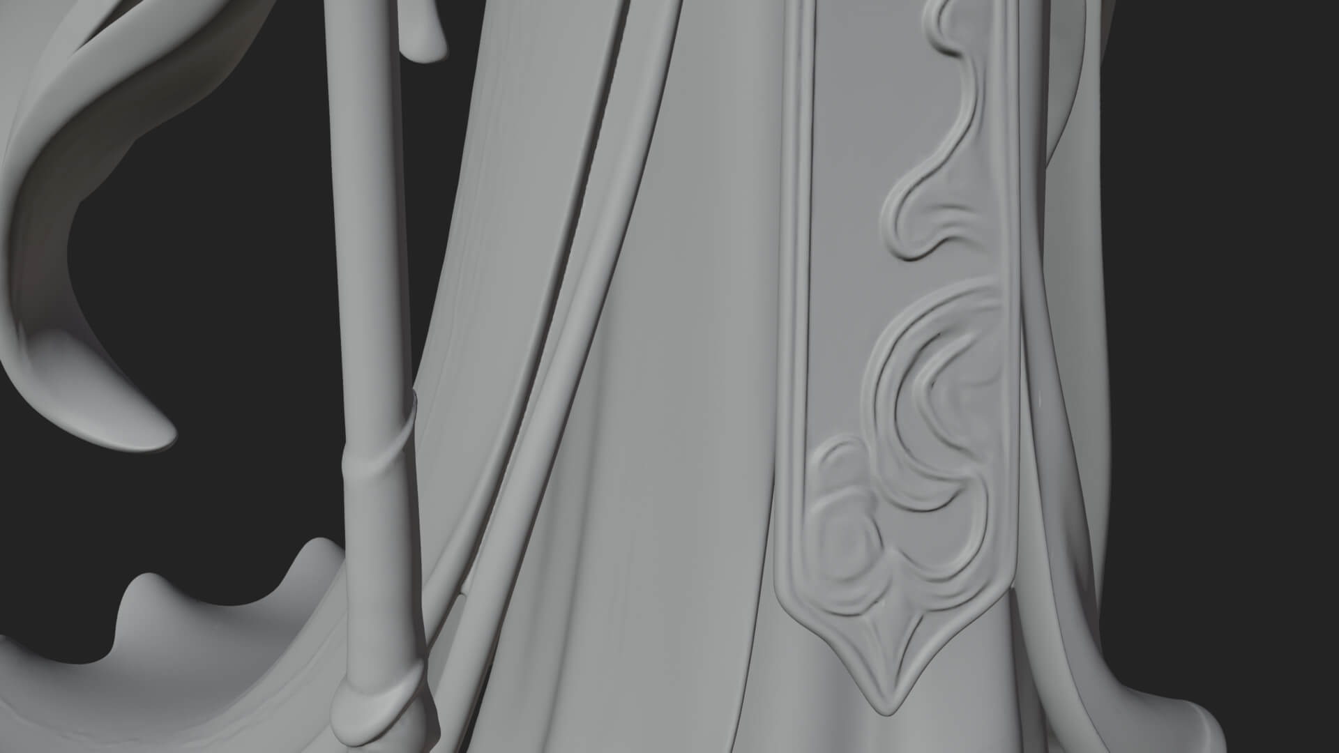 Elven High Mage Statue Design 4 3D Print Model 3D Model