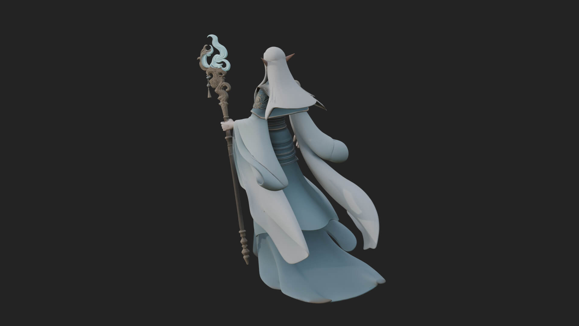 Elven High Mage Statue Design 5 3D Print Model 3D Model