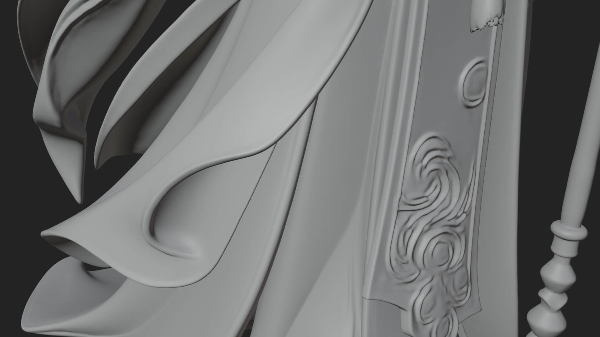 Elven High Mage Statue Design 5 3D Print Model 3D Model