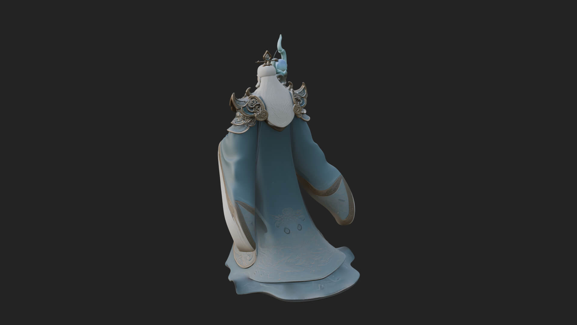 Elven High Mage Statue Design 6 3D Print Model 3D Model