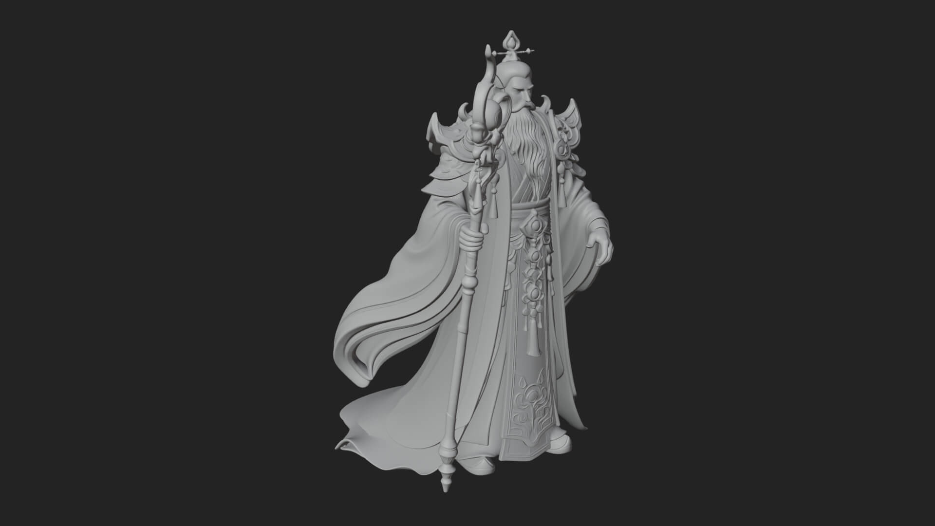 Elven High Mage Statue Design 6 3D Print Model 3D Model