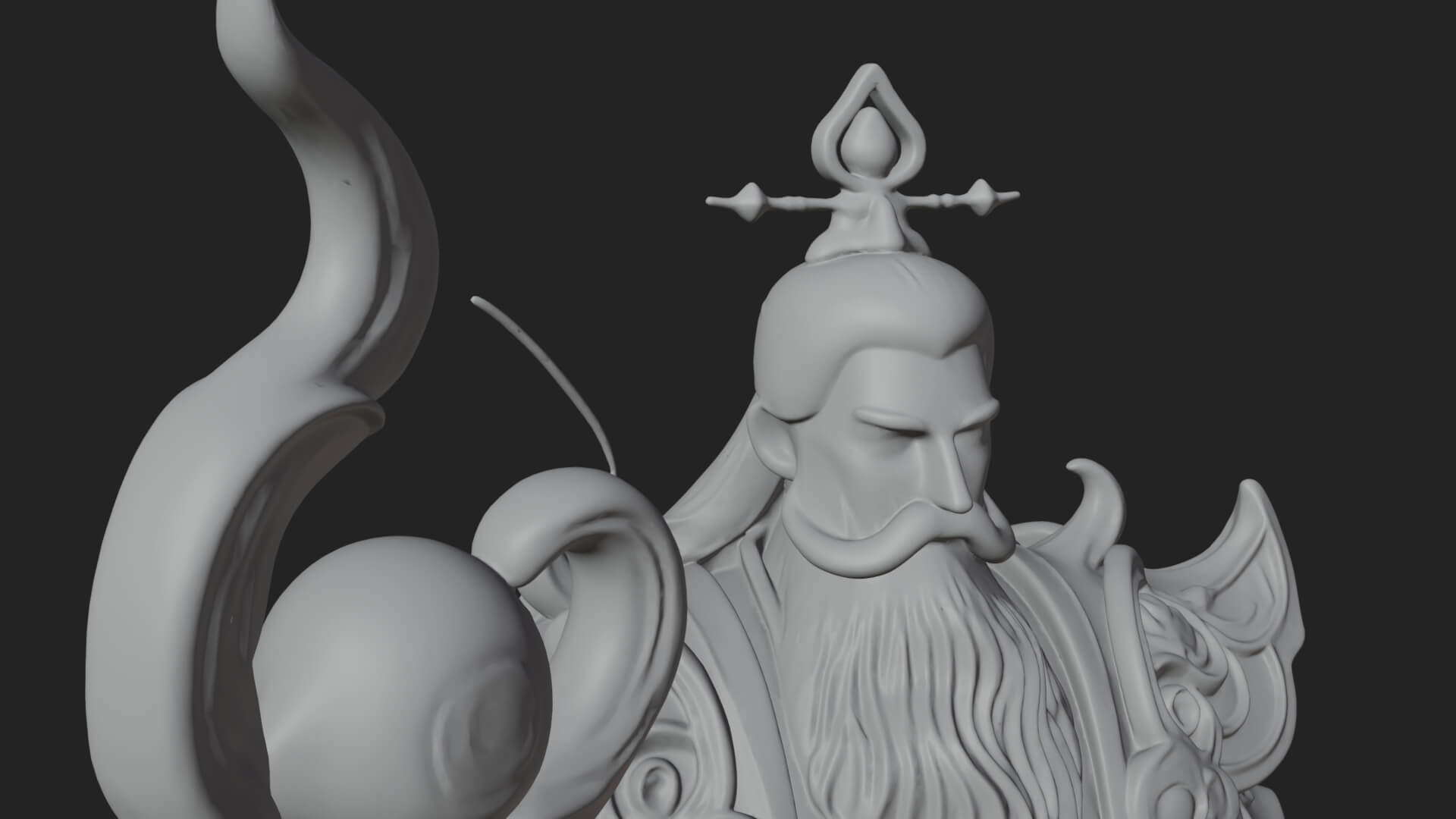 Elven High Mage Statue Design 6 3D Print Model 3D Model