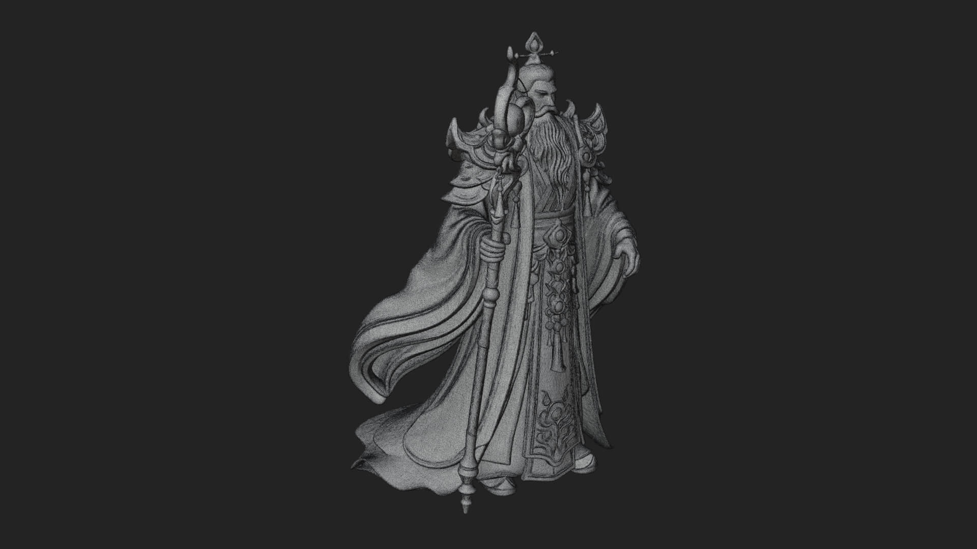 Elven High Mage Statue Design 6 3D Print Model 3D Model