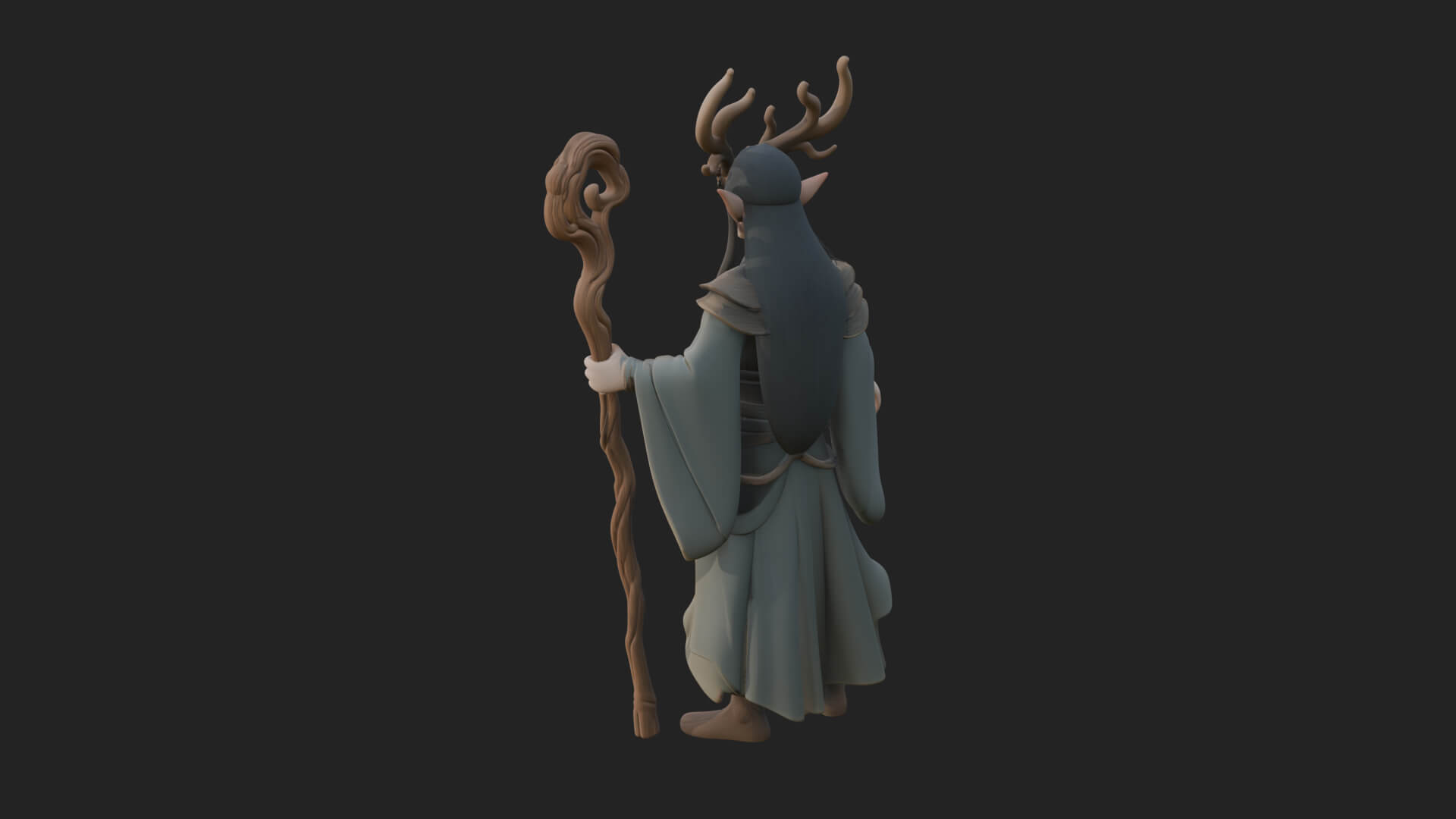 Elven High Mage Statue Design 7 3D Print Model 3D Model