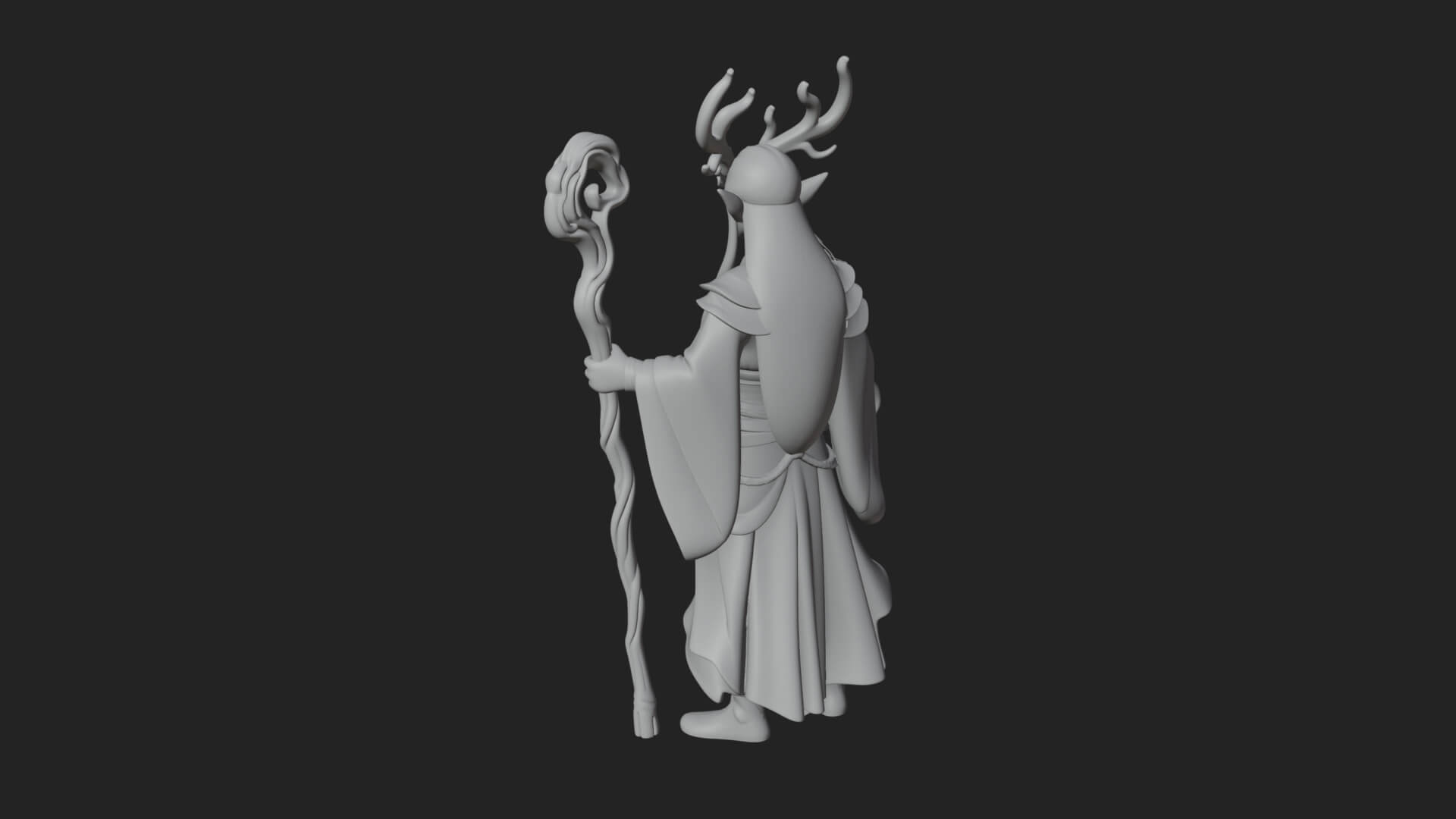 Elven High Mage Statue Design 7 3D Print Model 3D Model