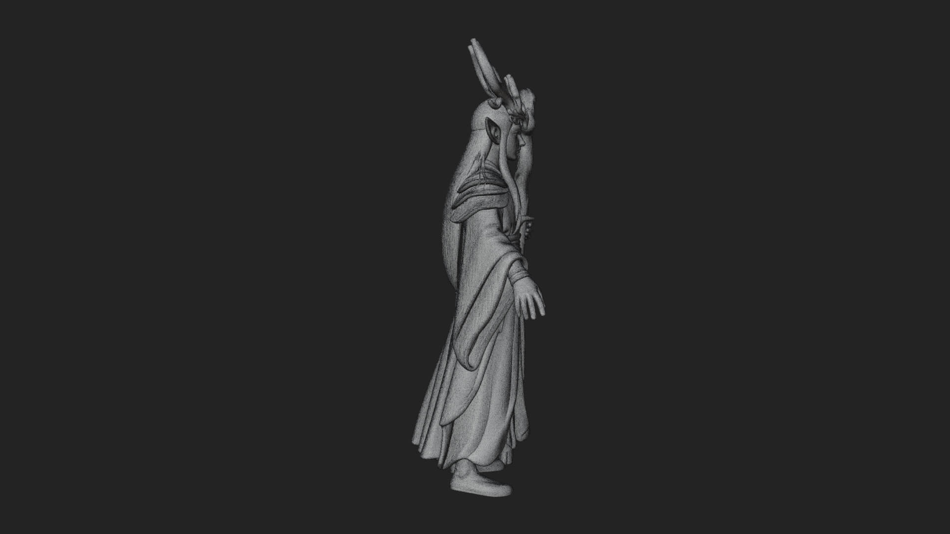Elven High Mage Statue Design 7 3D Print Model 3D Model