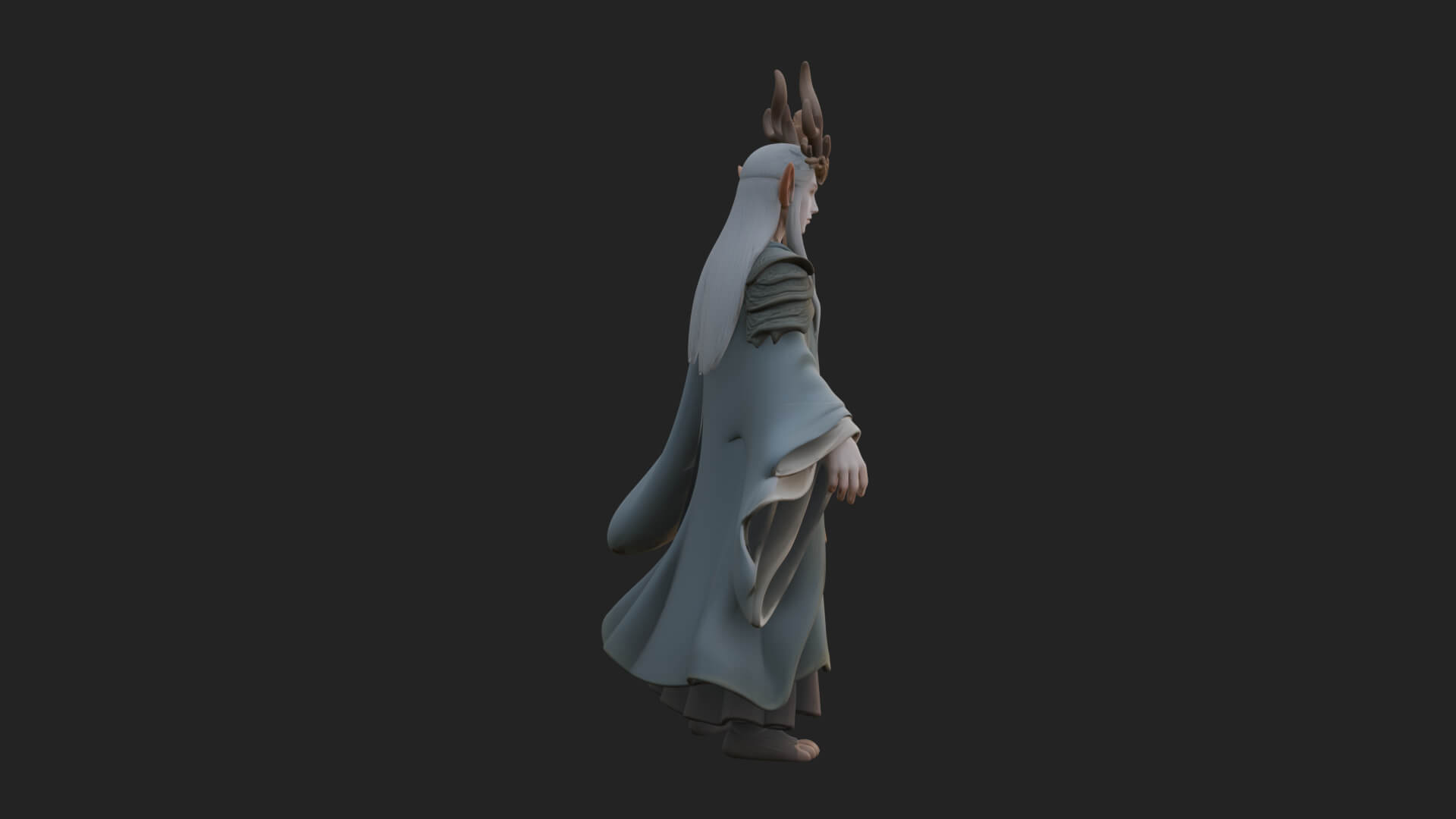 Elven High Mage Statue Design 8 3D Print Model 3D Model