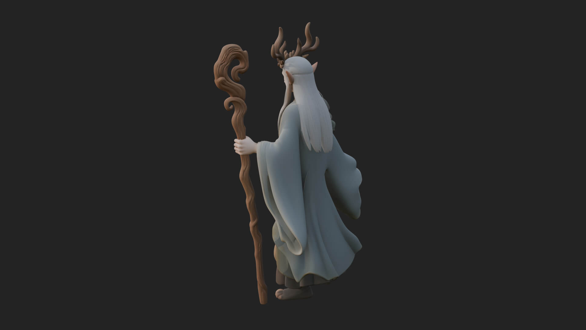 Elven High Mage Statue Design 8 3D Print Model 3D Model