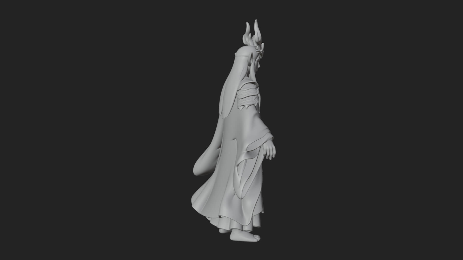 Elven High Mage Statue Design 8 3D Print Model 3D Model