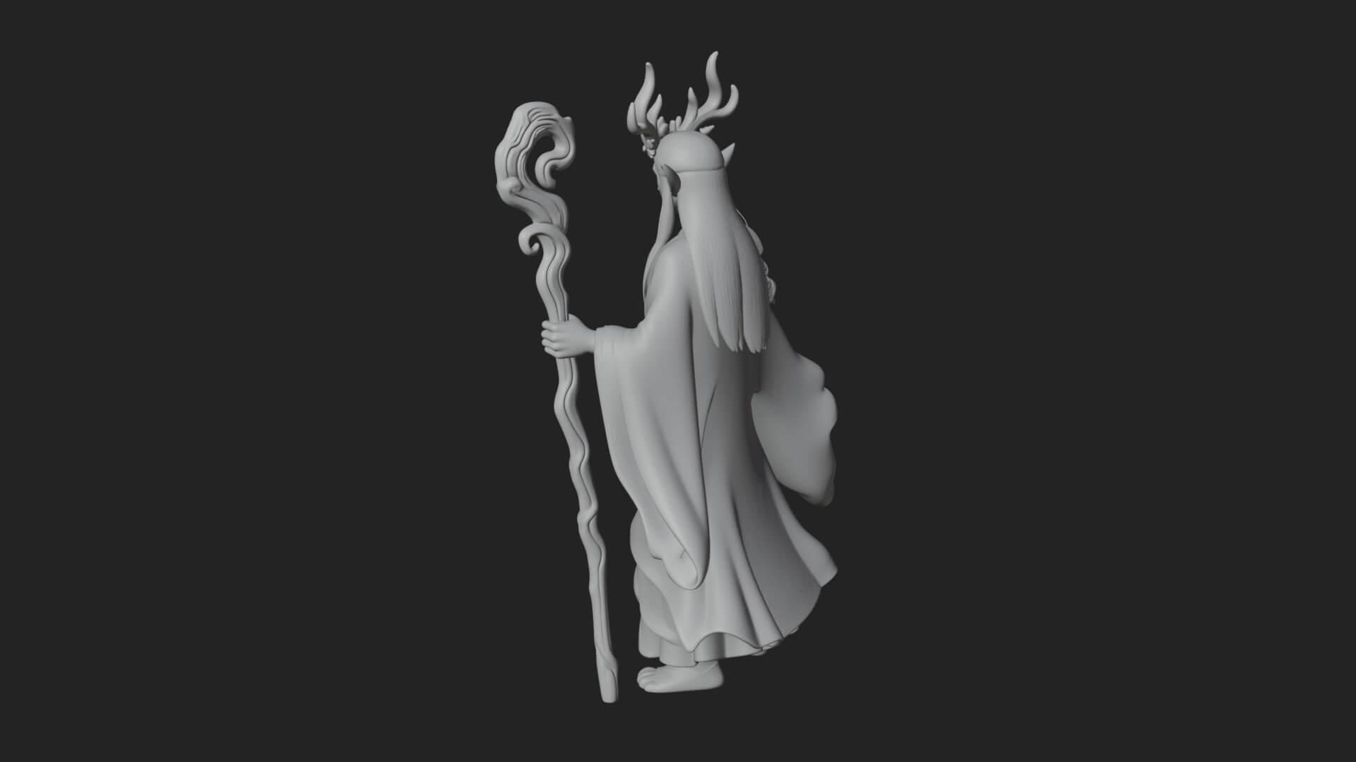 Elven High Mage Statue Design 8 3D Print Model 3D Model