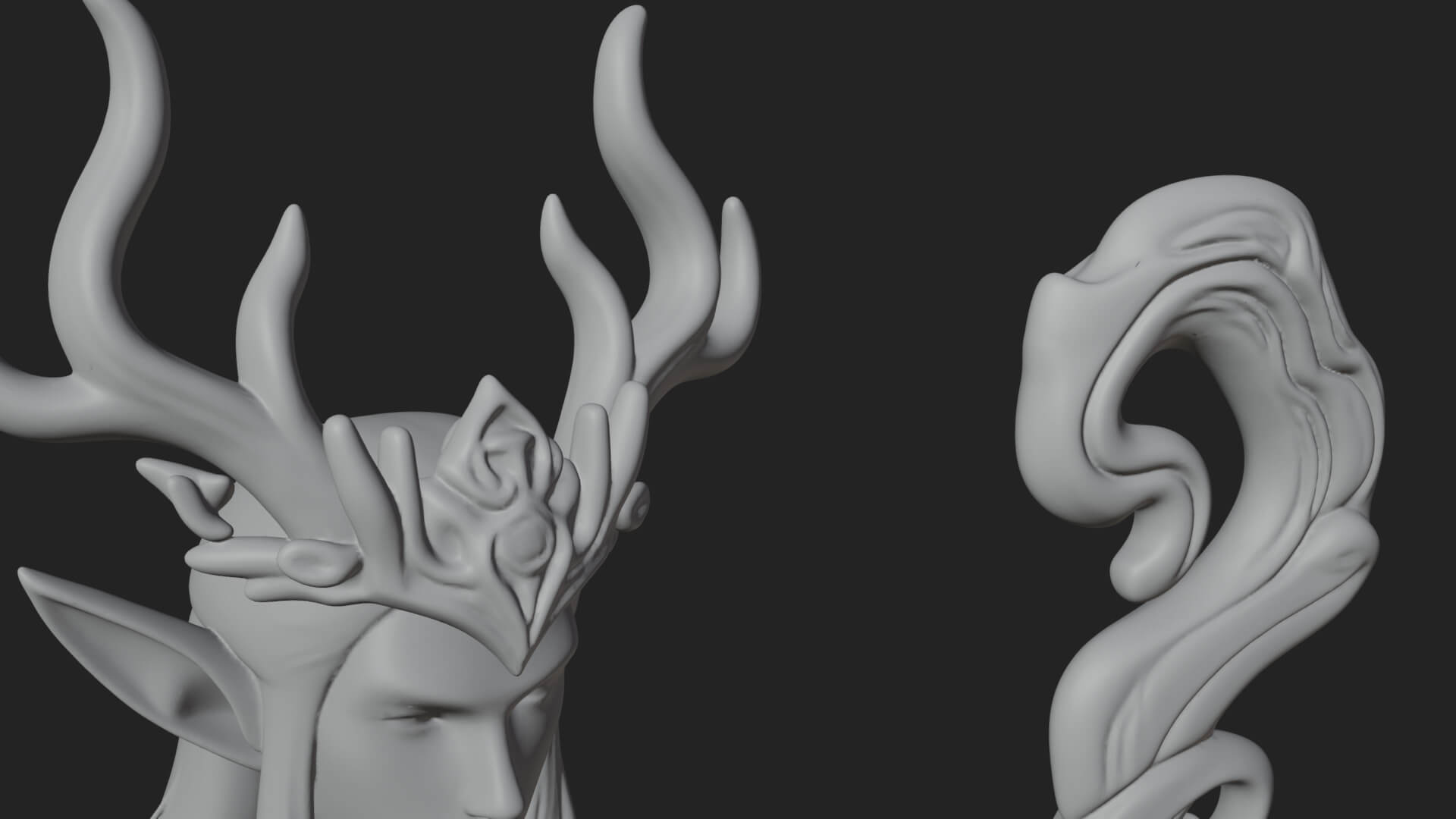 Elven High Mage Statue Design 8 3D Print Model 3D Model