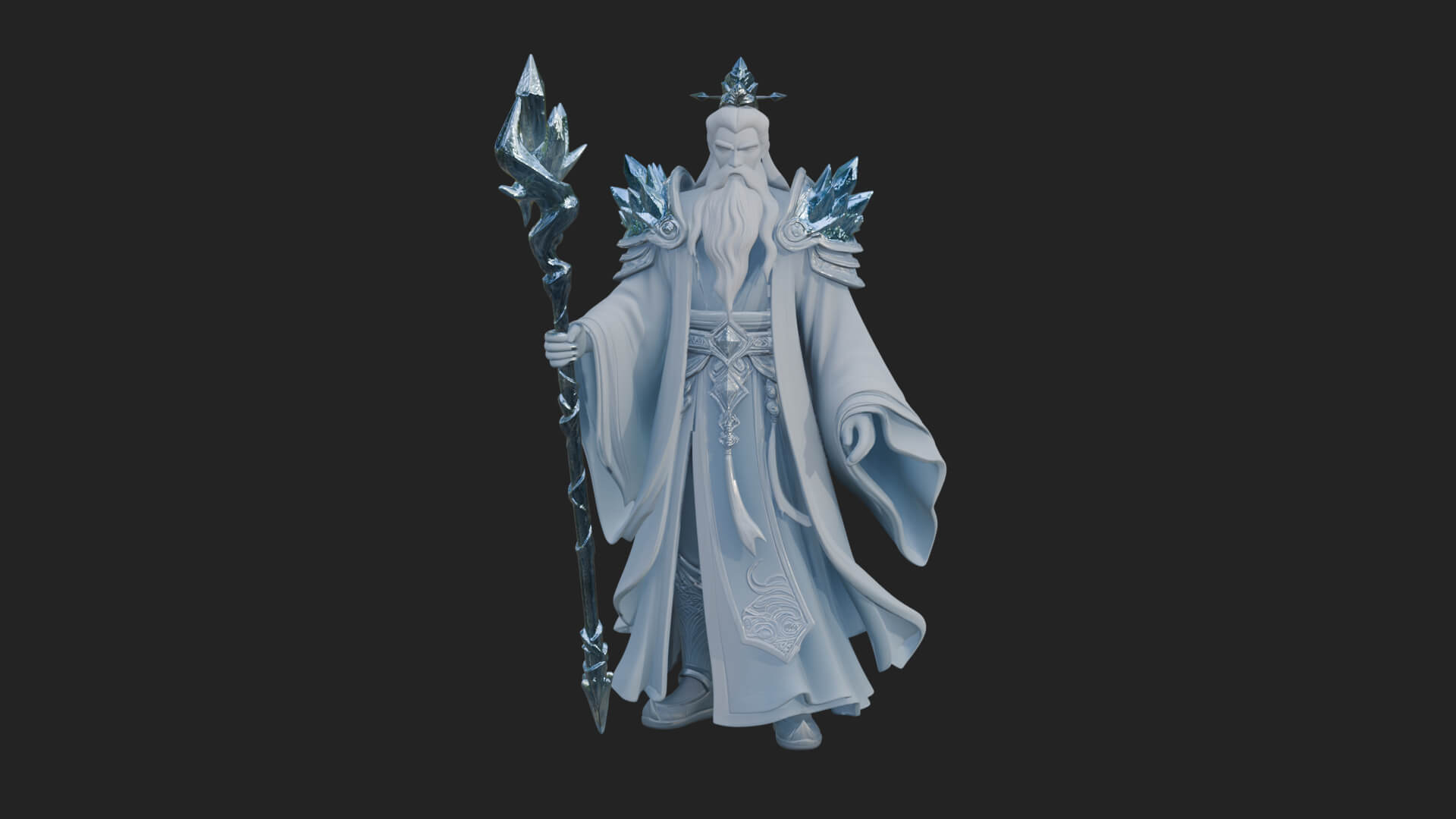Elven High Mage Statue Design 9 3D Print Model 3D Model
