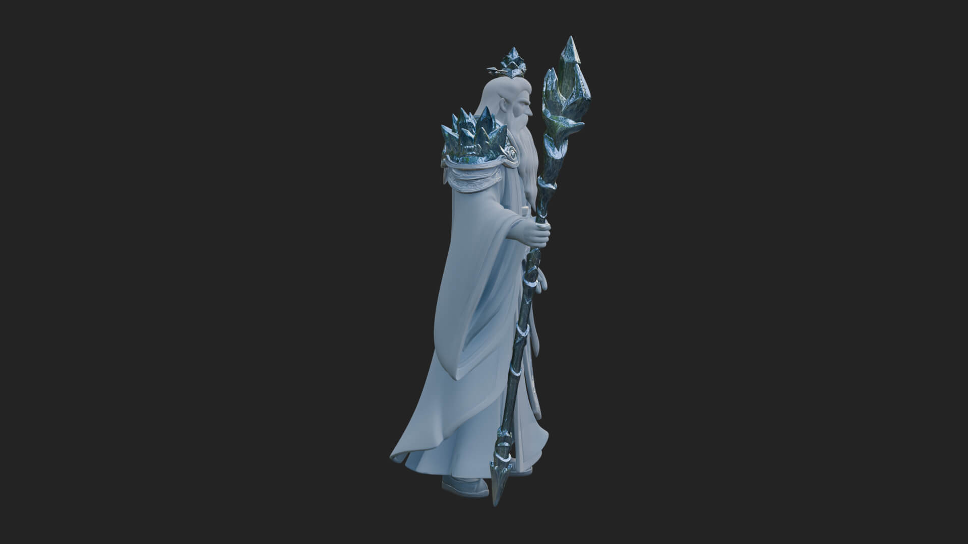 Elven High Mage Statue Design 9 3D Print Model 3D Model
