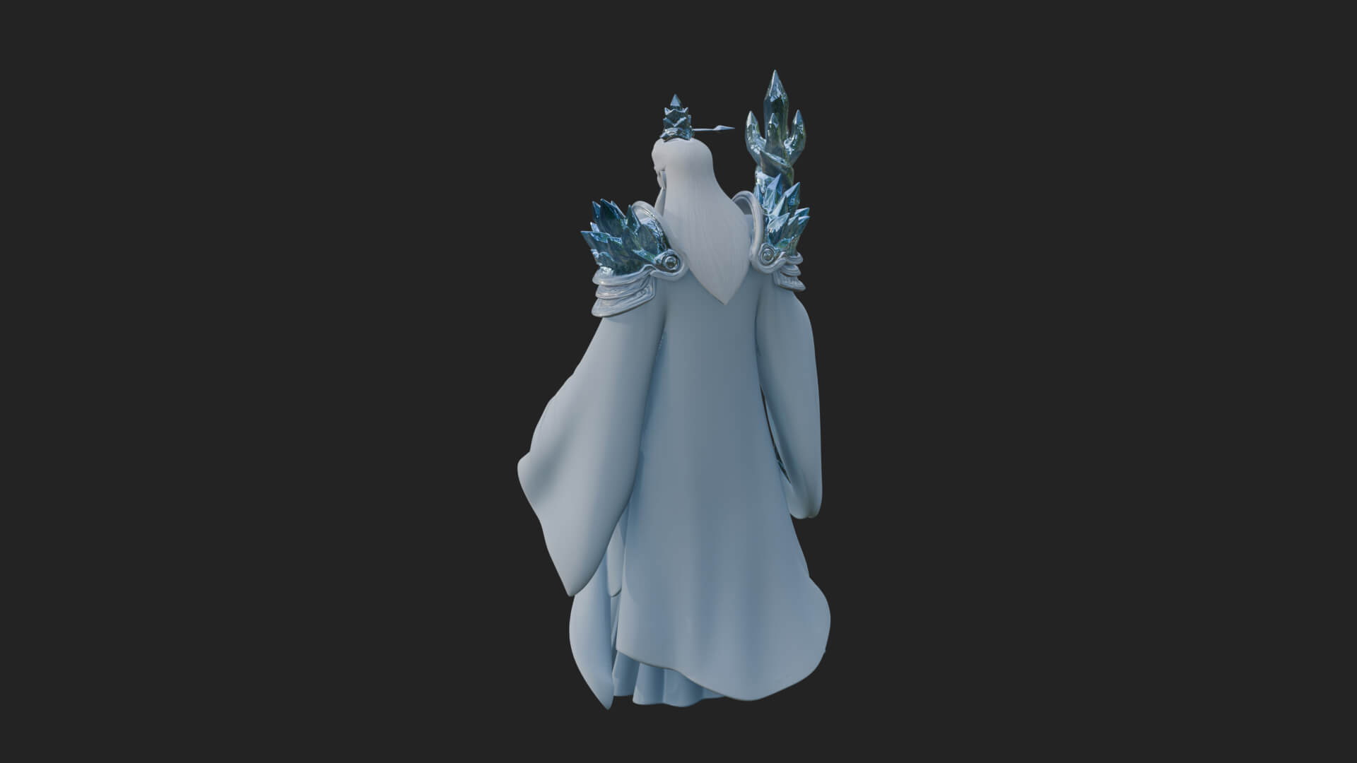 Elven High Mage Statue Design 9 3D Print Model 3D Model