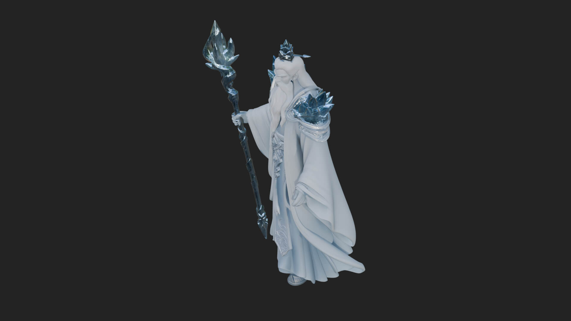 Elven High Mage Statue Design 9 3D Print Model 3D Model