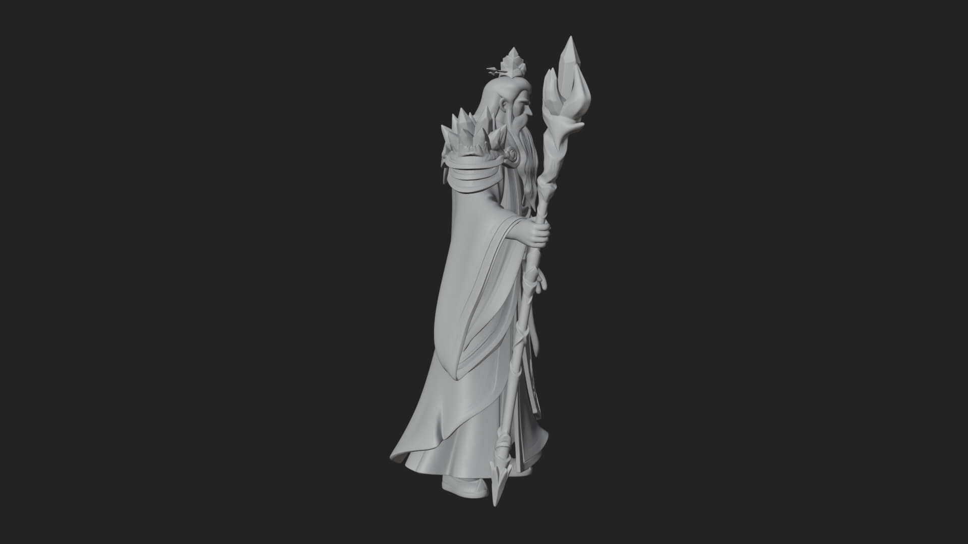 Elven High Mage Statue Design 9 3D Print Model 3D Model