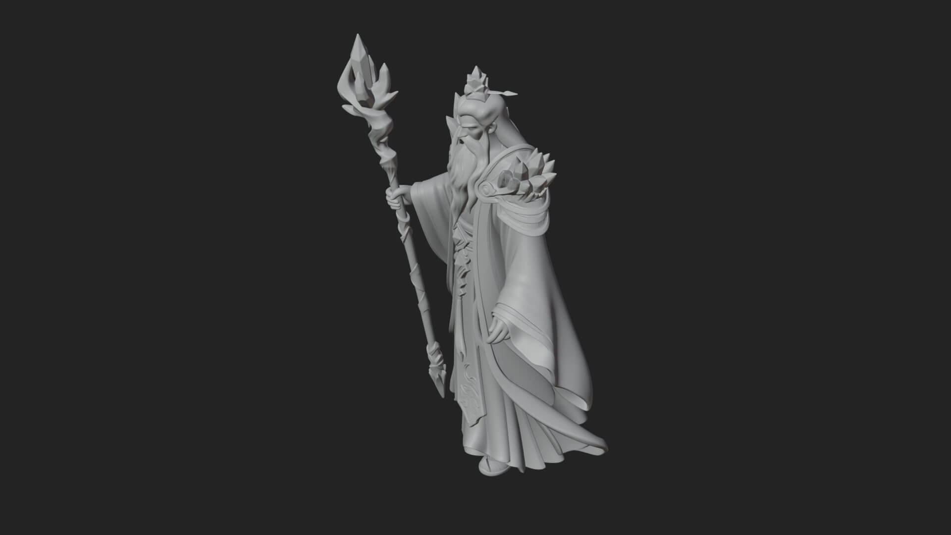 Elven High Mage Statue Design 9 3D Print Model 3D Model
