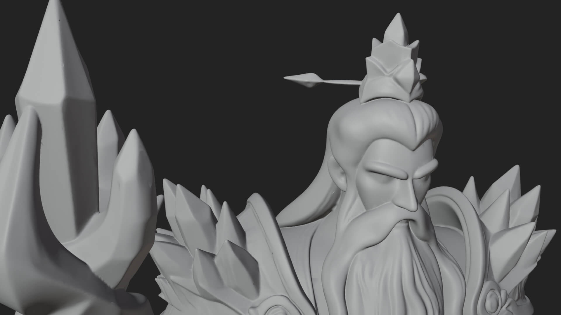 Elven High Mage Statue Design 9 3D Print Model 3D Model