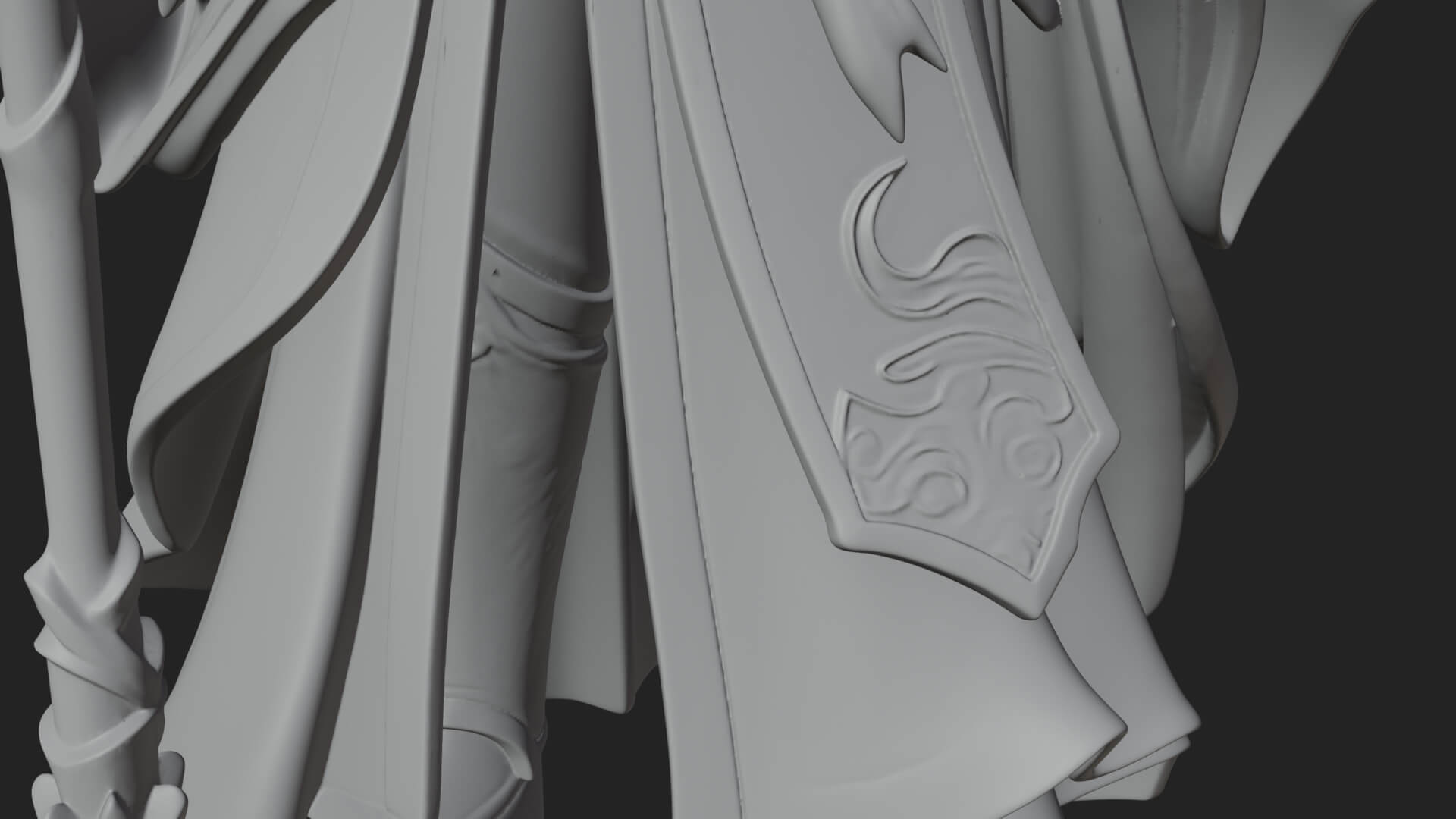 Elven High Mage Statue Design 9 3D Print Model 3D Model