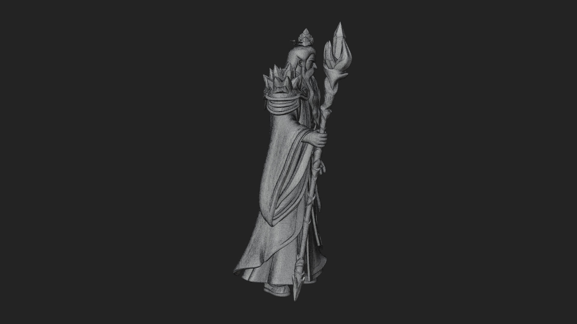 Elven High Mage Statue Design 9 3D Print Model 3D Model