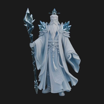 Elven High Mage Statue Design 9 3D Print Model