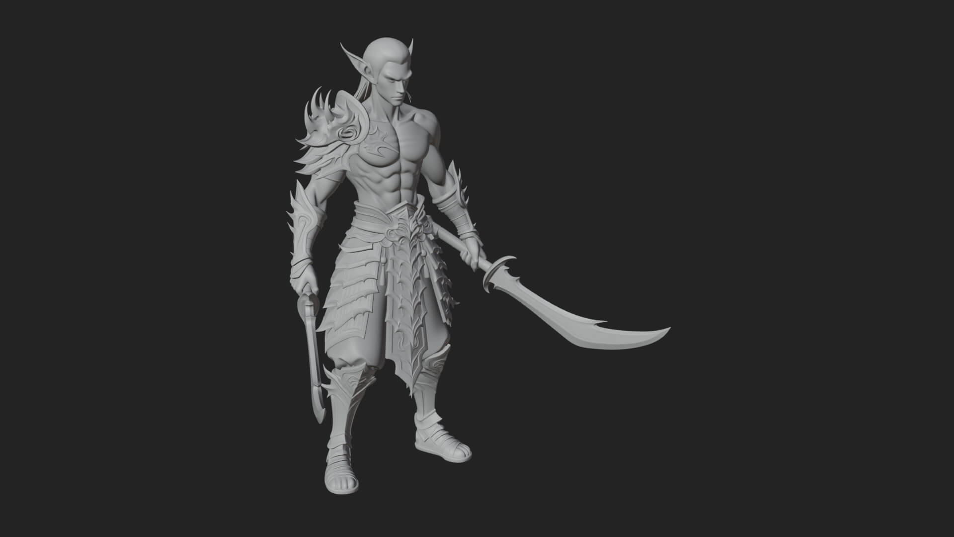 Elven Lord Statue Design 11 3D Print Model 3D Model