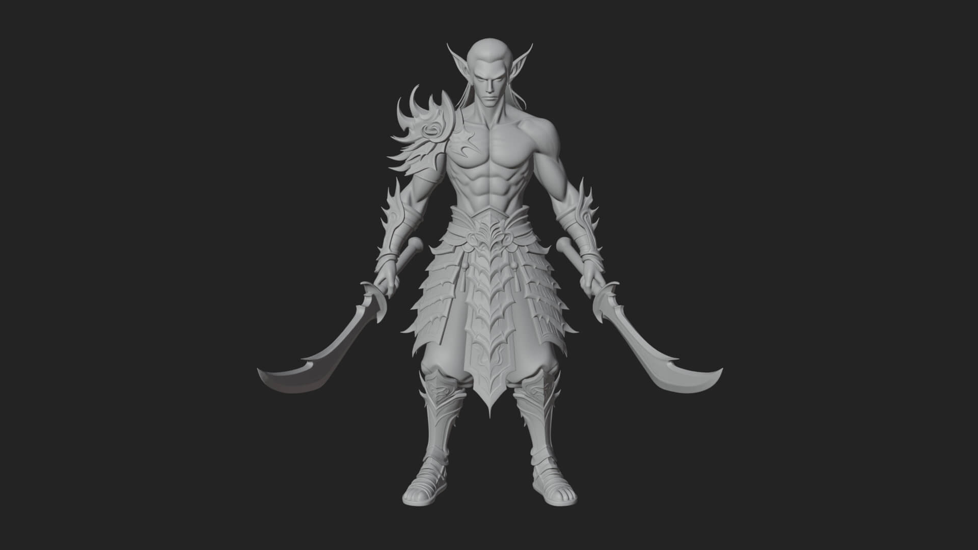 Elven Lord Statue Design 11 3D Print Model 3D Model