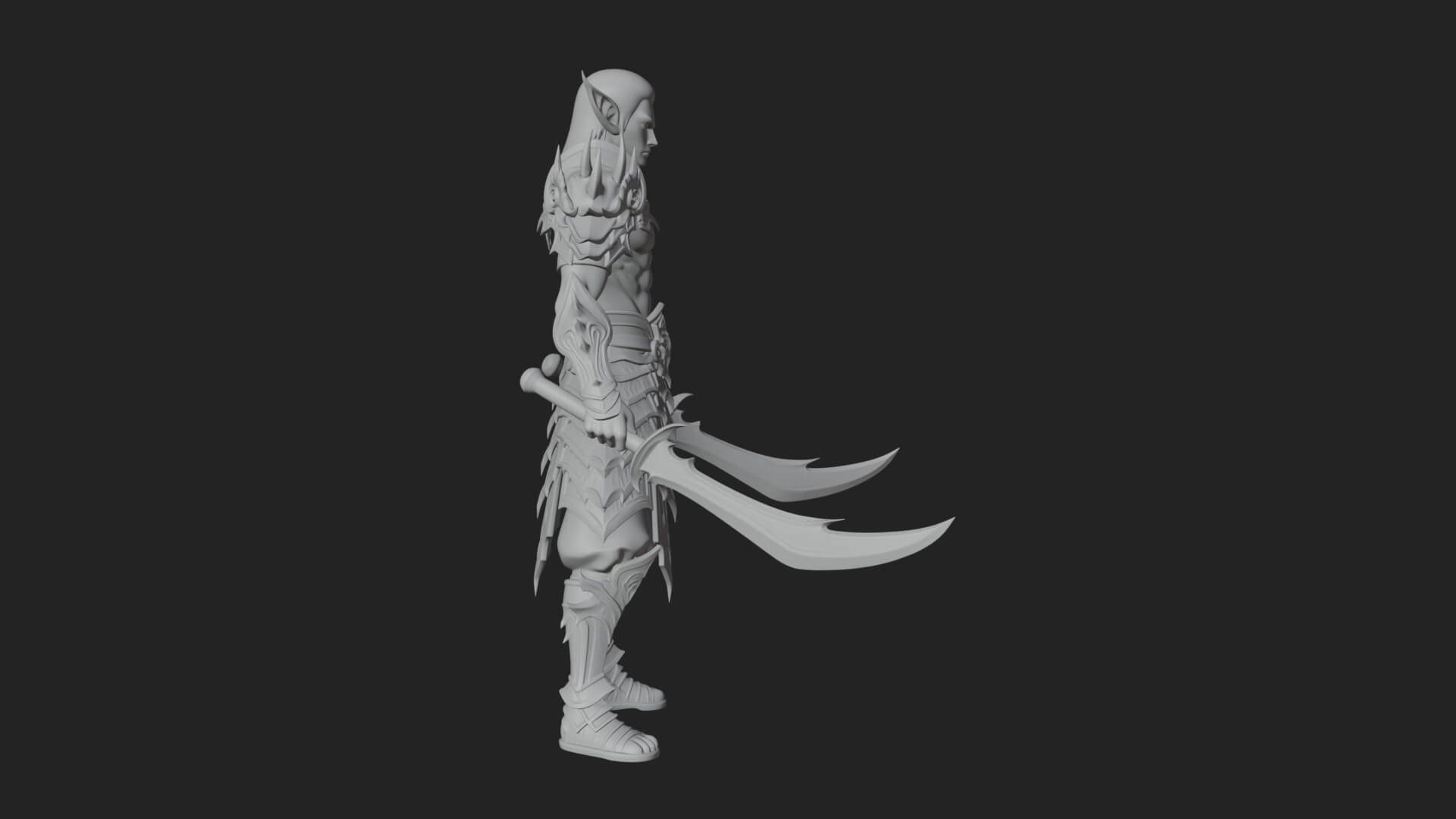 Elven Lord Statue Design 11 3D Print Model 3D Model
