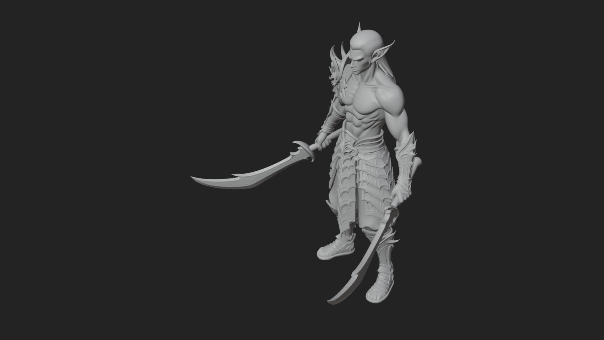 Elven Lord Statue Design 11 3D Print Model 3D Model