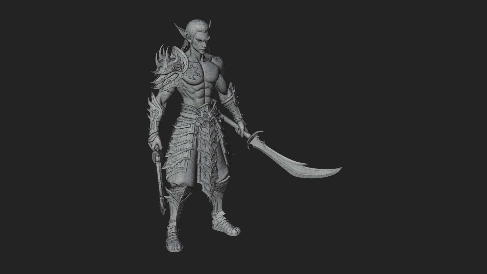 Elven Lord Statue Design 11 3D Print Model 3D Model