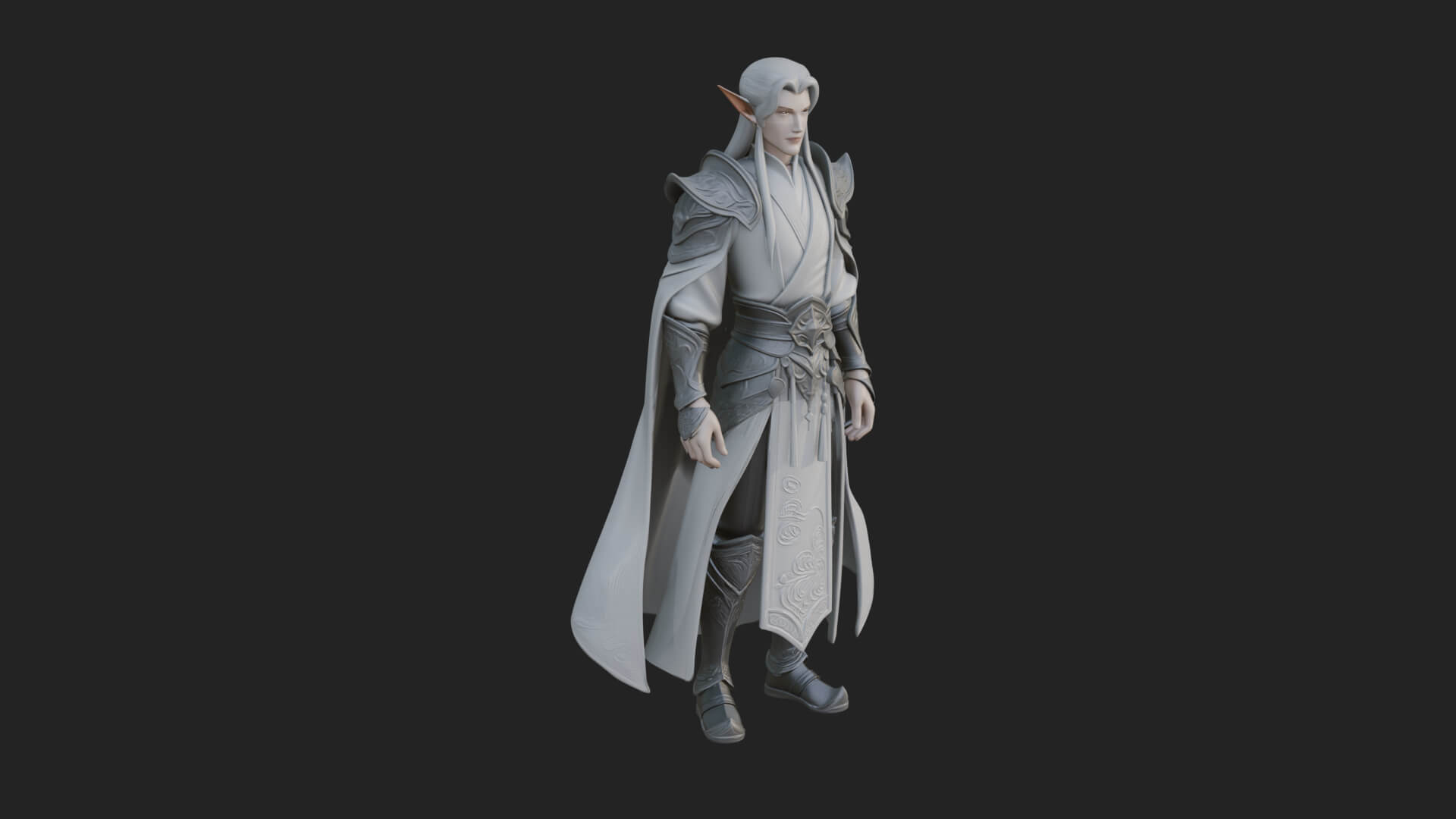 Elven Lord Statue Design 12 3D Print Model 3D Model