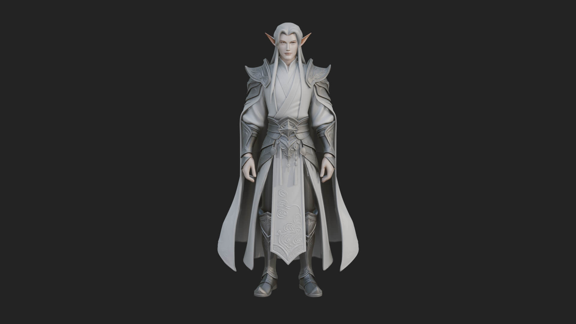Elven Lord Statue Design 12 3D Print Model 3D Model